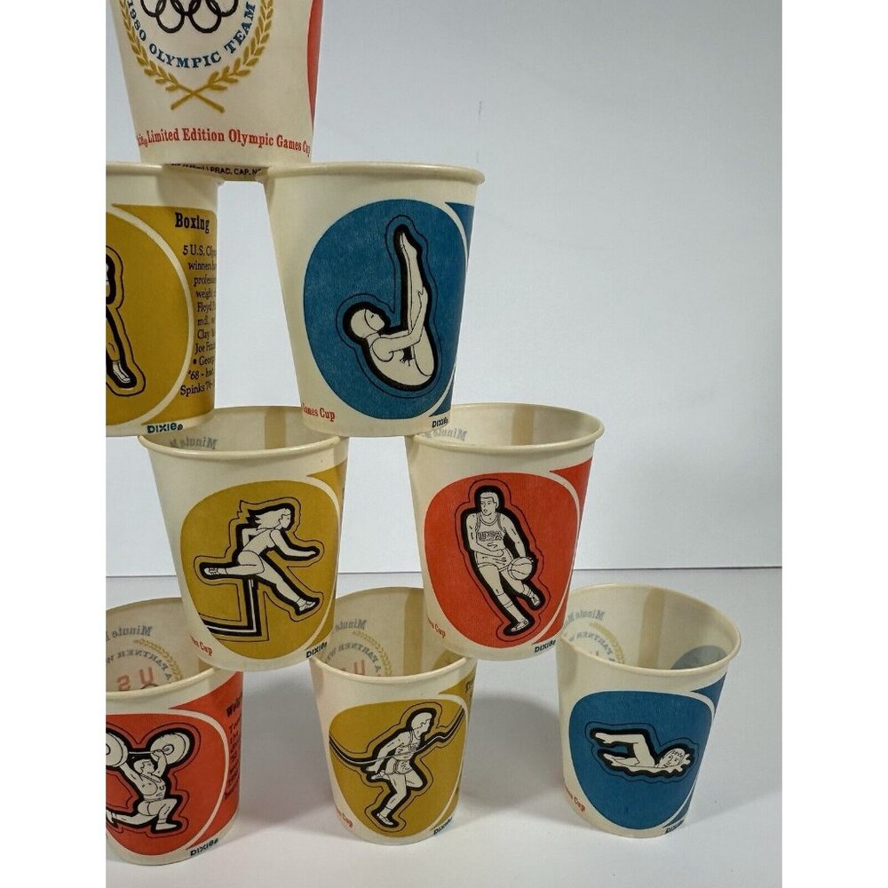 USA Olympic Team 1980 Dixie Minute Maid Juice Cups Set Of 55 Sports Summer Games - Picture 5 of 13